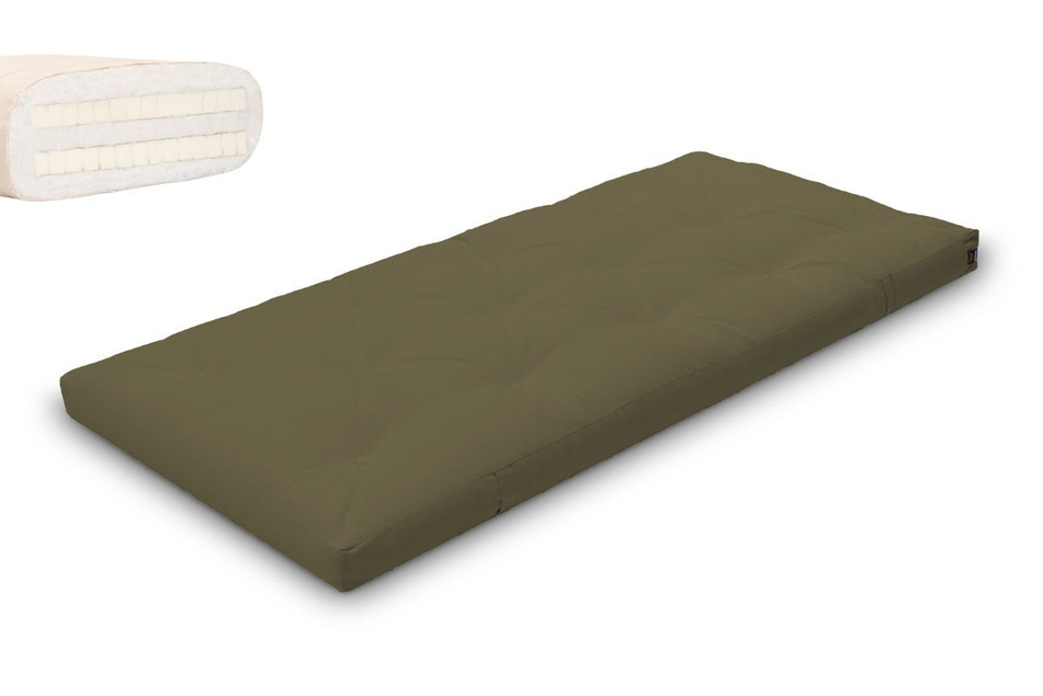 Materac 90x200 naturalny z lateksem - Futon Pascall Slim Duo Latex Khaki