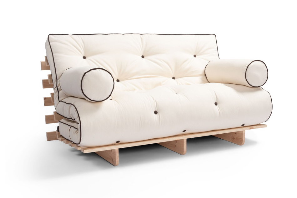 Sofa rozkładana 120x200 - Slim Basic Kedro Classic  - Pascall Futon Ecru