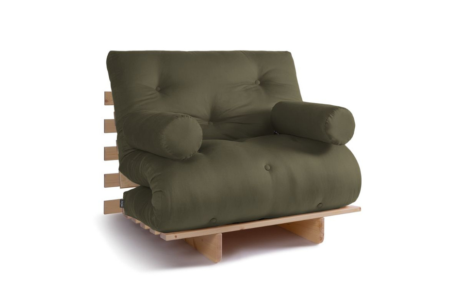 Sofa rozkładana 90x200 - Slim Basic Classic - Pascall Futon Khaki