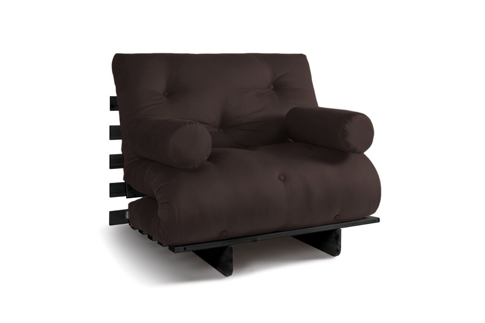 Sofa rozkładana 90x200 - Slim Comfort Black - Pascall Futon Brązowy