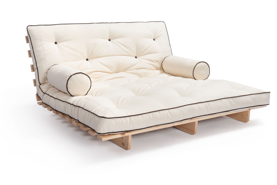 Sofa rozkładana 180x200 - Slim Exclusive Kedro Classic  - Pascall Futon Ecru