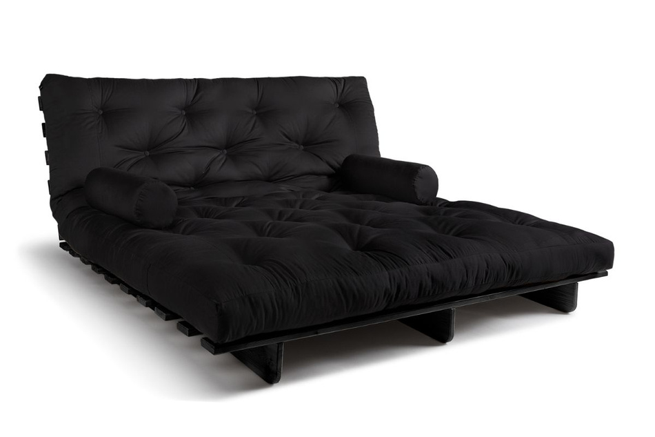 Sofa rozkładana 180x200 - Slim Basic Black - Pascall Futon Czarny