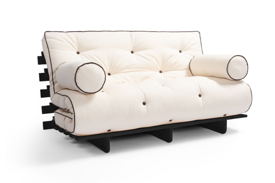 Sofa rozkładana 120x200 - Slim Exclusive Kedro Black  - Pascall Futon Ecru