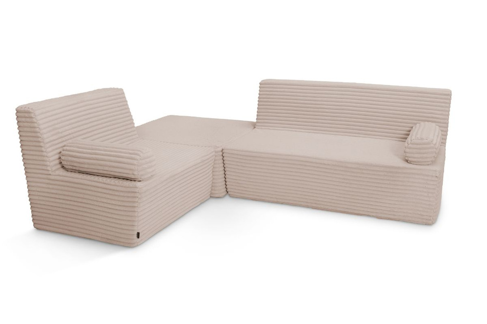 Narożnik z funkcją spania Flexio - Pascall - sztruksowy Beżowy