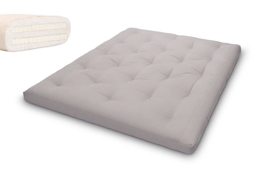 Materac 160x200 naturalny z lateksem - Futon Pascall Slim Duo Latex Szary