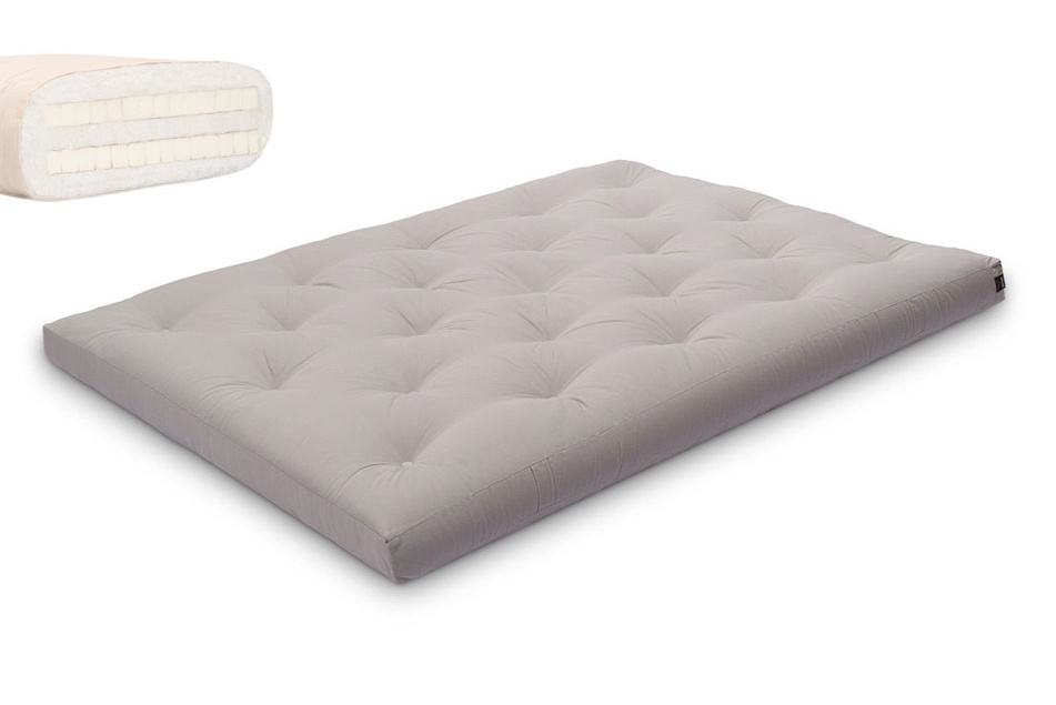 Materac 140x200 naturalny z lateksem - Futon Pascall Slim Duo Latex Szary