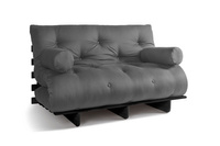 Sofa rozkładana 140x200 - Slim Exclusive Black - Pascall Futon Szary