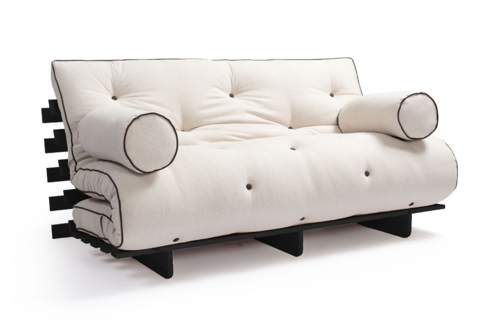 Sofa rozkładana 160x200 - Slim Basic Kedro Black  - Pascall Futon Len