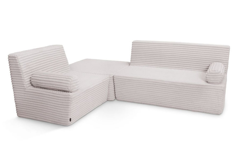 Narożnik z funkcją spania Flexio - Pascall - sztruksowy Jasno Szary