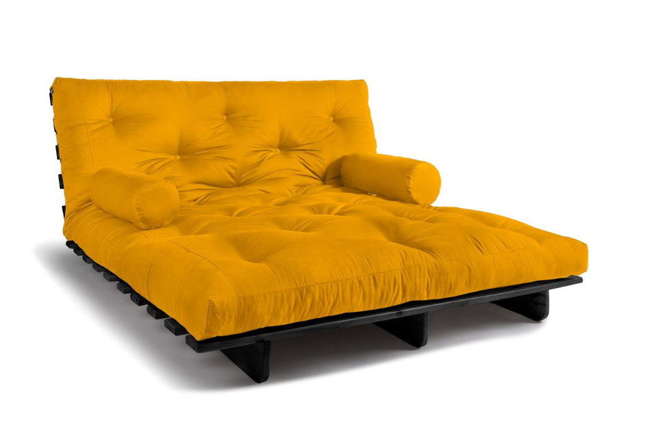 Sofa rozkładana 160x200 - Slim Comfort Black - Pascall Futon Miodowy