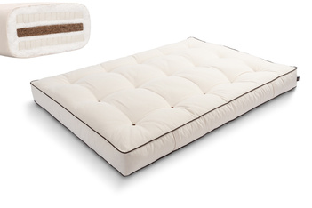 Materac 120x200 naturalny z kokosem i 2x lateks - Futon Pascall Comfort Relax Kedro Ecru