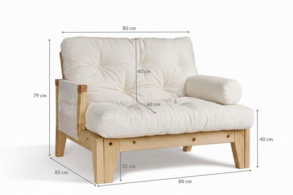 Fotel Sakura - Pascall Futon Bordowy