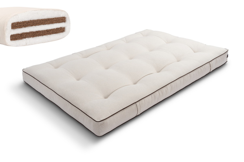 Materac 120x200 naturalny z kokosem - Futon Pascall Medium Duo Coco Kedro Len