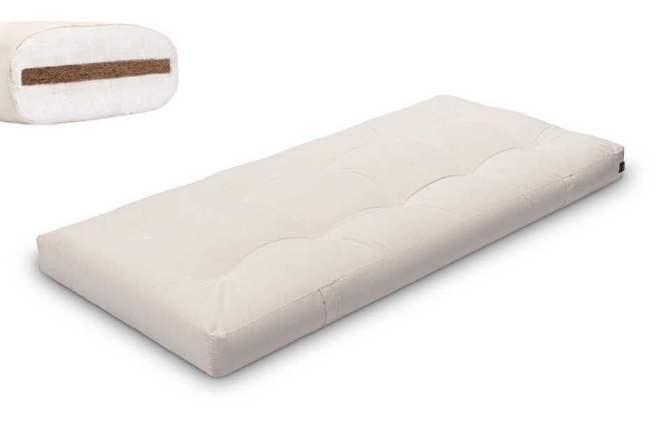 Materac 90x200 naturalny z kokosem - Futon Pascall Medium Coco Ecru