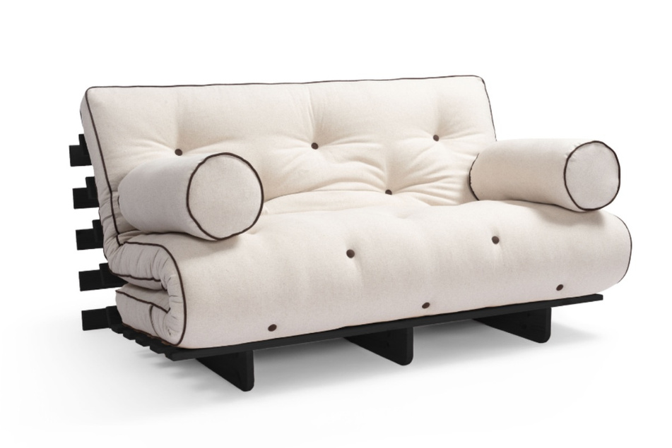 Sofa rozkładana 120x200 - Slim Exclusive Kedro Black  - Pascall Futon Len