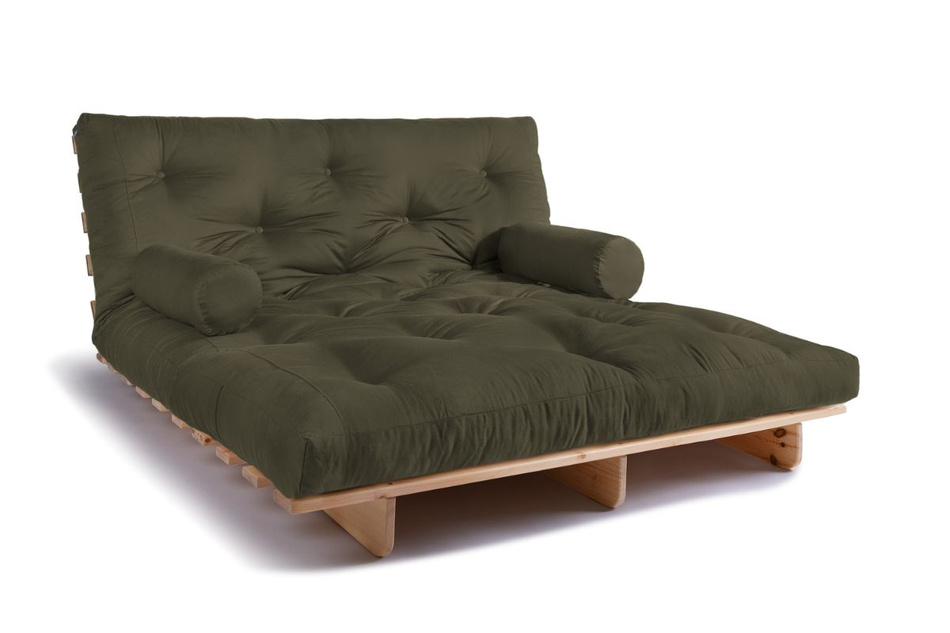 Sofa rozkładana 160x200 - Slim Comfort Classic - Pascall Futon Khaki