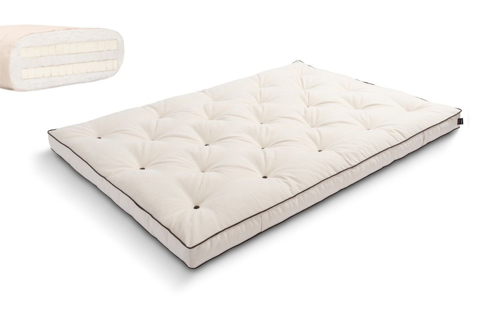 Materac 140x200 naturalny z lateksem - Futon Pascall Slim Duo Latex Kedro Ecru