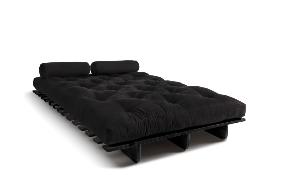 Sofa rozkładana 120x200 - Slim Exclusive Black - Pascall Futon Czarny