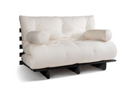 Sofa rozkładana 140x200 - Slim Exclusive Black - Pascall Futon Ecru