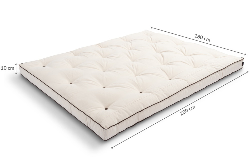 Materac 180x200 naturalny z lateksem - Futon Pascall Slim Duo Latex Kedro Ecru