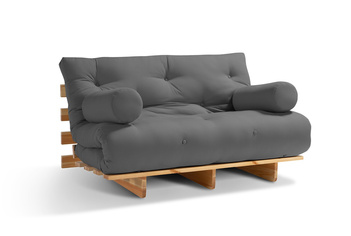 Sofa rozkładana 120x200 - Slim Comfort Classic - Pascall Futon Szary