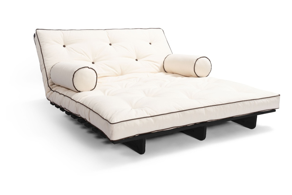 Sofa rozkładana 140x200 - Slim Exclusive Kedro Black  - Pascall Futon Ecru