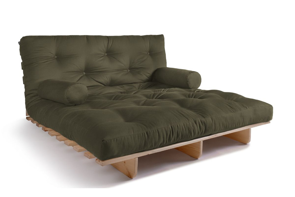 Sofa rozkładana 140x200 - Slim Exclusive Classic - Pascall Futon Khaki