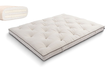 Materac 160x200 naturalny z lateksem - Futon Pascall Slim Duo Latex Kedro Len