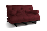 Sofa rozkładana 140x200 - Slim Comfort Black - Pascall Futon Bordowy