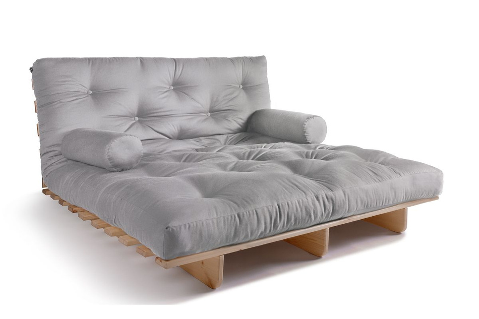 Sofa rozkładana 140x200 - Slim Basic Classic - Pascall Futon Gołębi Popiel
