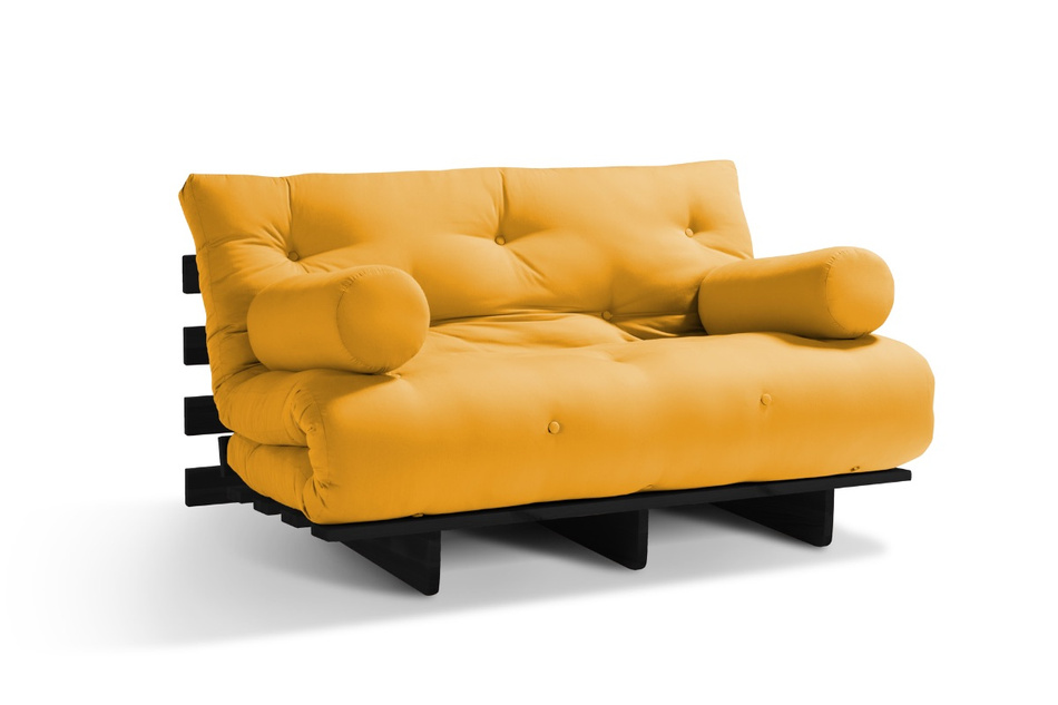 Sofa rozkładana 90x200 - Slim Basic Black - Pascall Futon Miodowy