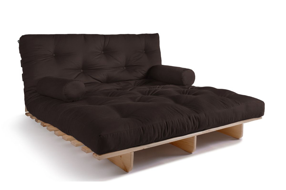 Sofa rozkładana 140x200 - Slim Comfort Classic - Pascall Futon Brązowy