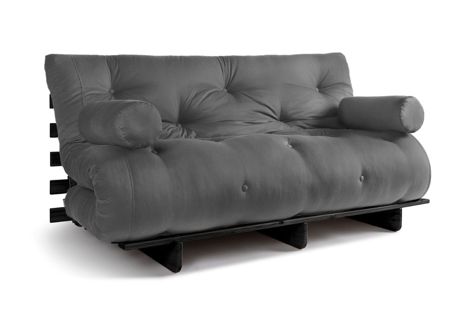 Sofa rozkładana 160x200 - Slim Basic Black - Pascall Futon Szary