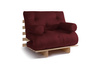 Sofa rozkładana 90x200 - Slim Exclusive Classic - Pascall Futon Bordowy
