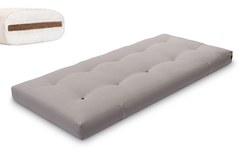 Futon Pascall Medium Coco - Materac 90x200 Szary - naturalny z kokosem