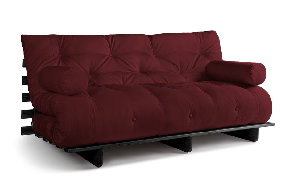Sofa rozkładana 180x200 - Slim Exclusive Black - Pascall Futon Bordowy