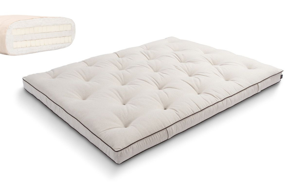 Materac 180x200 naturalny z lateksem - Futon Pascall Slim Duo Latex Kedro Len