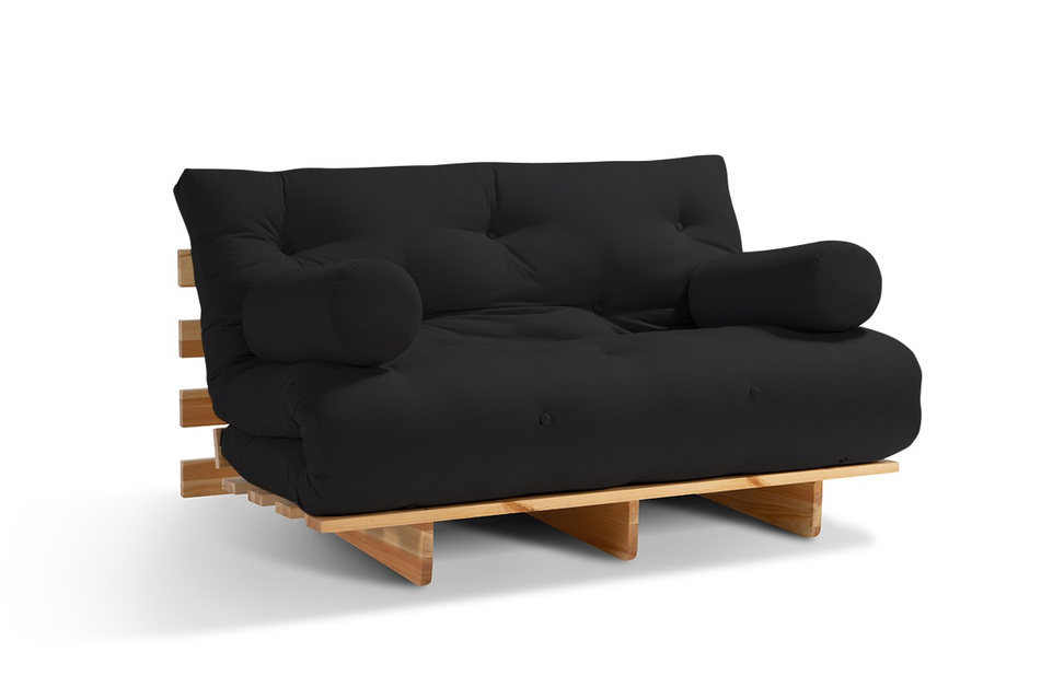 Sofa rozkładana 140x200 - Slim Comfort Classic - Pascall Futon Czarny