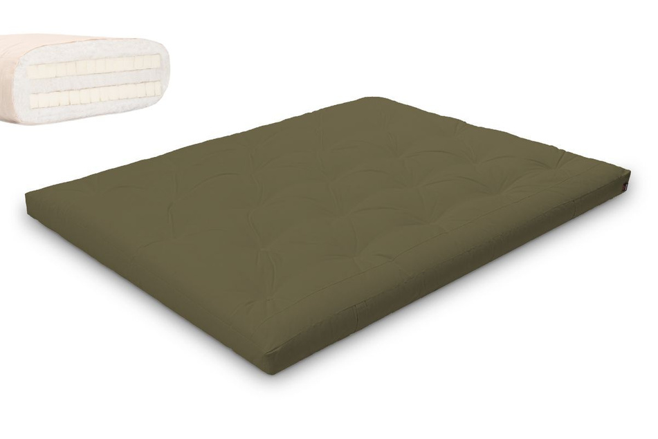 Materac 160x200 naturalny z lateksem - Futon Pascall Slim Duo Latex Khaki