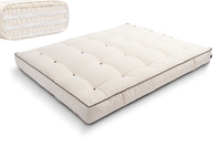 Materac 160x200 naturalny z lateksem - Futon Pascall Comfort Trio Latex Wool Kedro Ecru
