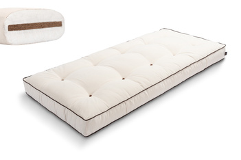 Materac 90x200 naturalny z kokosem - Futon Pascall Medium Coco Kedro Ecru