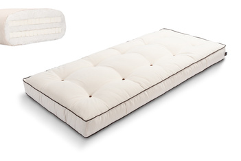 Materac 90x200 naturalny z lateksem - Futon Pascall Medium Duo Latex Kedro Ecru