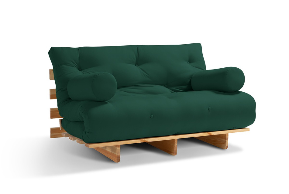 Sofa rozkładana 120x200 - Slim Comfort Classic - Pascall Futon Butelkowa Zieleń