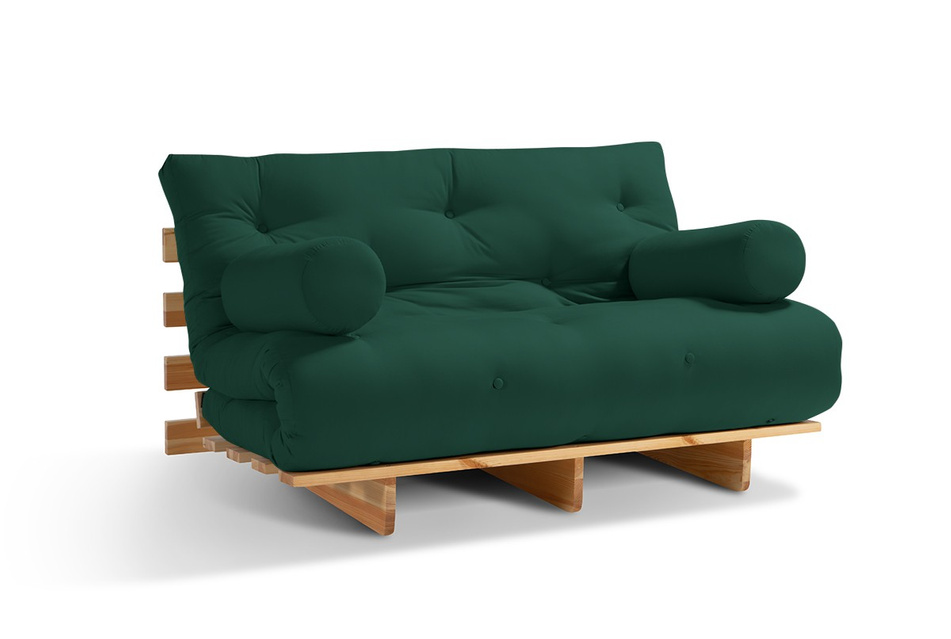 Sofa rozkładana 140x200 - Slim Exclusive Classic - Pascall Futon Butelkowa Zieleń