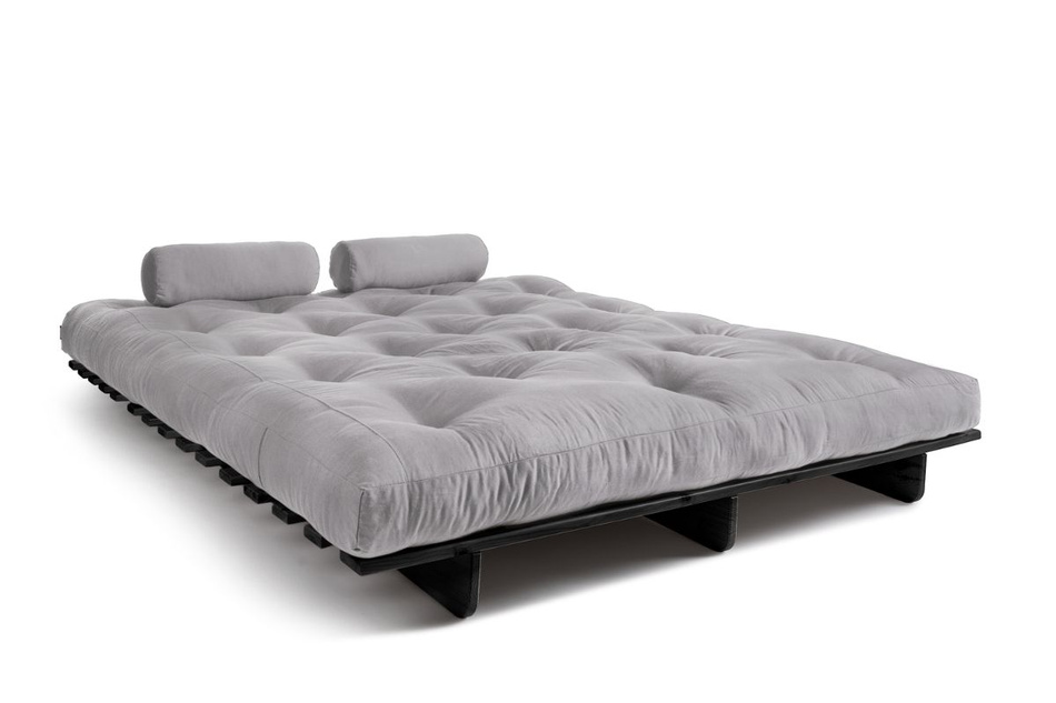 Sofa rozkładana 160x200 - Slim Exclusive Black - Pascall Futon Gołębi Popiel