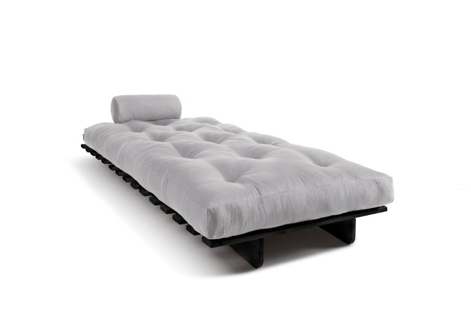 Sofa rozkładana 90x200 - Slim Exclusive Black - Pascall Futon Gołębi Popiel