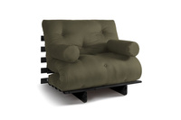 Sofa rozkładana 90x200 - Slim Exclusive Black - Pascall Futon Khaki