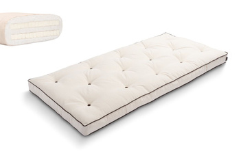 Materac 90x200 naturalny z lateksem - Futon Pascall Slim Duo Latex Kedro Ecru