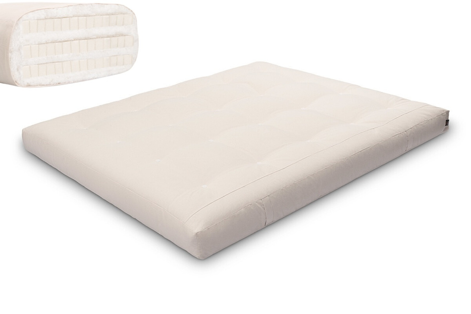 Materac 160x200 naturalny z lateksem - Futon Pascall Comfort Trio Latex Ecru