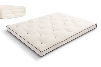 Materac 200x200 naturalny z lateksem - Futon Pascall Slim Duo Latex Kedro Ecru